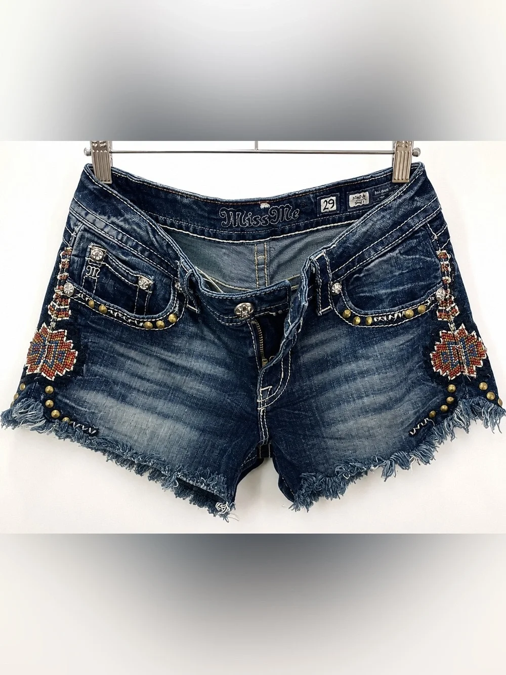 Miss Me Studded Jeans Shorts